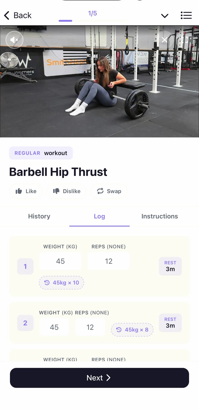 Berri app, exercise video