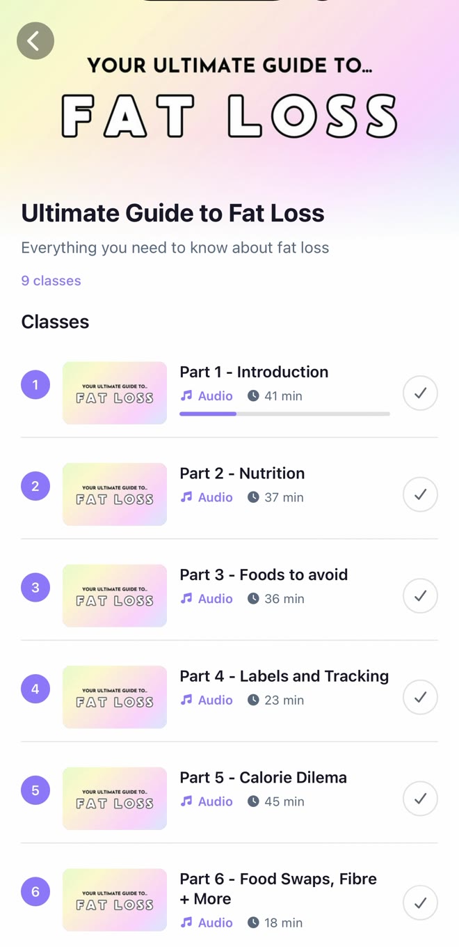 Berri app, learning tab